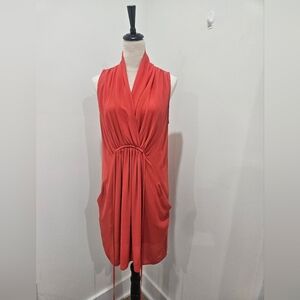 Bar III Sleeveless Red Draped Cocktail Dress Women’s Size L